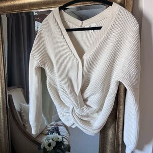 BP Cream Knotted Sweater